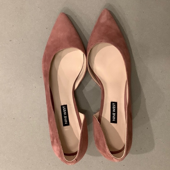Nine West “Fiacre” Medium Pink Suede Pointy Toe Low Heel Pump Size 9M - Picture 7 of 10
